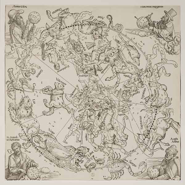 Dürer, Northern Hemisphere /Woodcut/1515 van Albrecht Dürer