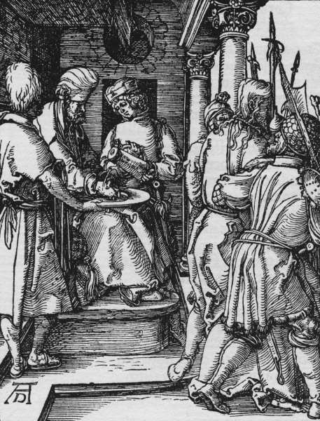 Pilate washes his hands / Dürer / c1509 van Albrecht Dürer