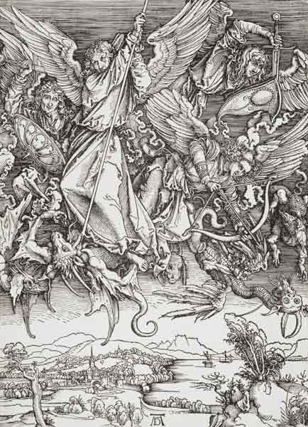 Duerer / St. Michael and the Dragon van Albrecht Dürer