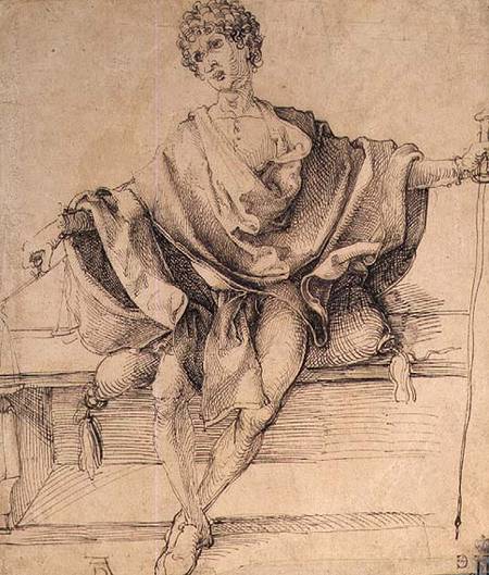 Seated Youth with Scales and a Cane van Albrecht Dürer