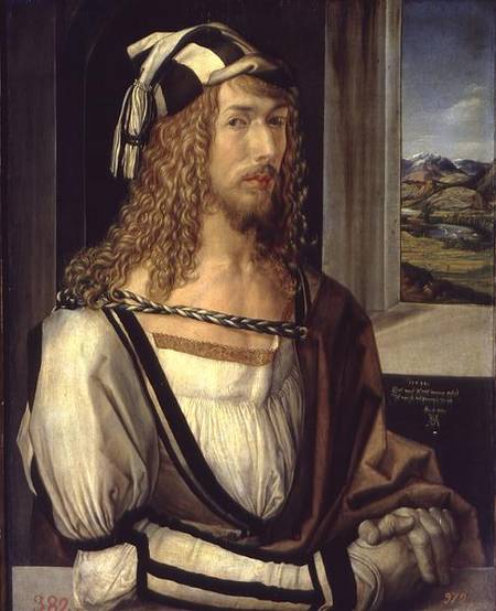 Self Portrait with Gloves van Albrecht Dürer