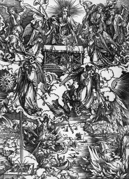 Seven Angels with Trumpets / Dürer van Albrecht Dürer