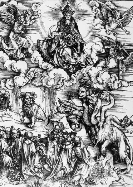 Seven-headed beast / Dürer / 1497/98 van Albrecht Dürer