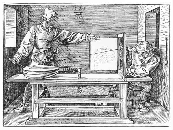 The draughtsman of the lute / Dürer van Albrecht Dürer