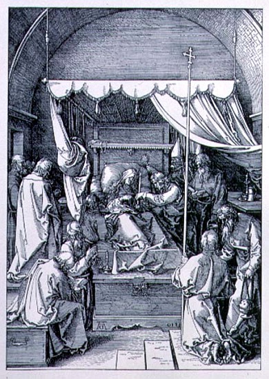 The Death of the Virgin from the ''Life of the Virgin'' series; engraved 1510, pub. 1511 van Albrecht Dürer