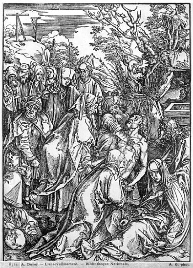 The entombment of Christ, from ''The Great Passion'' series, 1497-1500 van Albrecht Dürer