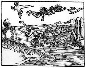 A.Dürer / The Fall of Icarus / Wood cut