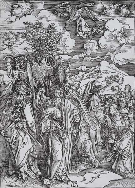 Vier Engel, die Winde aufhaltend van Albrecht Dürer