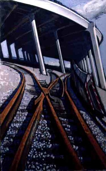 Tracks, 1986 (tempera on canvas)  van Alek  Rapoport
