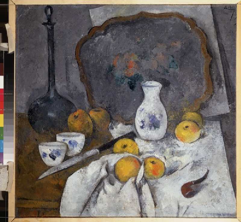Still life with a decanter and a pipe van Aleksandr Vasilievich Shevchenko