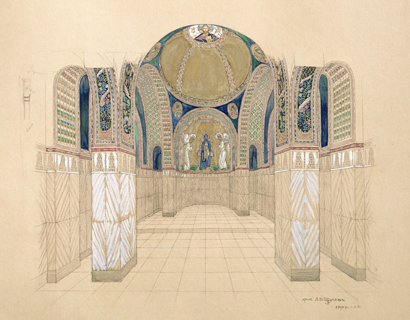 Design for a church interior, 1910 van Aleksey Shchusev