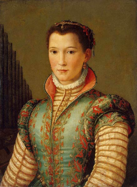 Portrait of Eleanor of Toledo (1522–1562), wife of Grand Duke Cosimo I de' Medici van Alessandro Allori