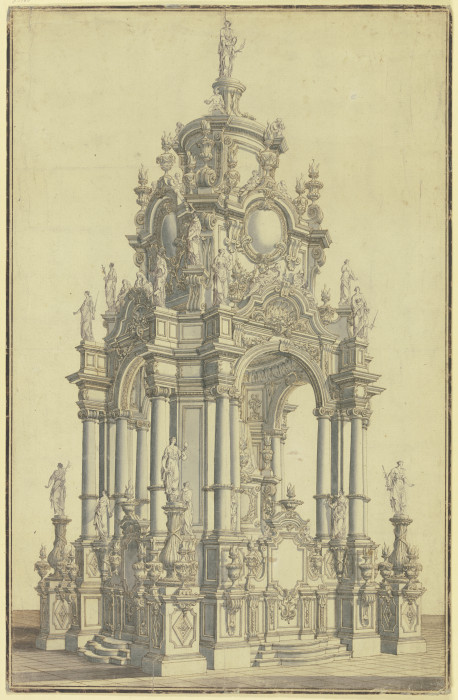 Design for an altar van Alessandro Bibiena