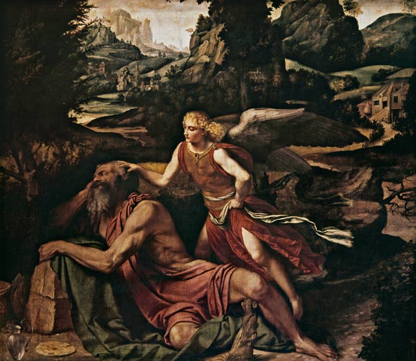 Elijah Visited by an Angel van Alessandro Bonvicino Moretto