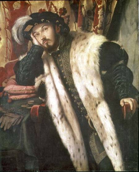 Portrait of a Young Man van Alessandro Bonvicino Moretto