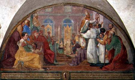 Pope Eugene IV Consecrating the convent of San Marco in 1442 van Alessandro Tiarini