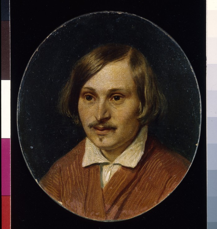 Portrait of the author Nikolai Gogol (1809-1852) van Alexander Andrejewitsch Iwanow
