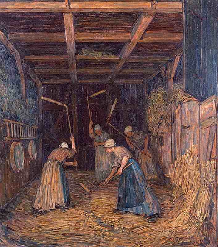 Drescherinnen in the threshing floor van Alexander Gerbig