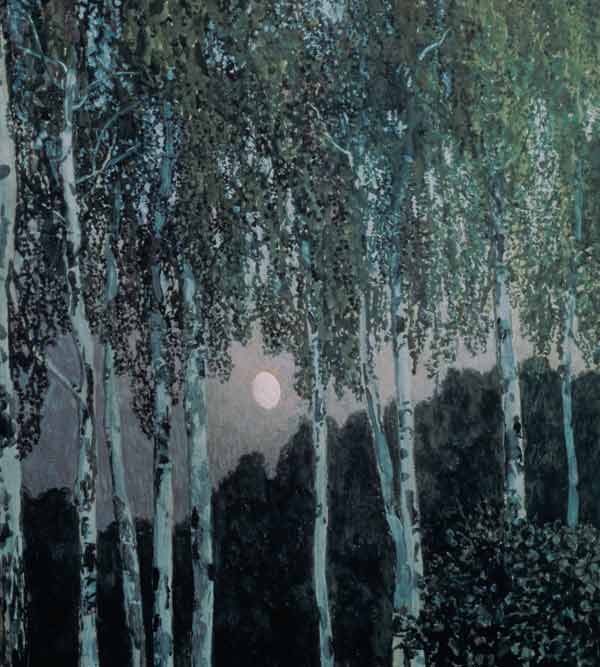 Birch Trees van Alexander Jakowlevitsch Golowin