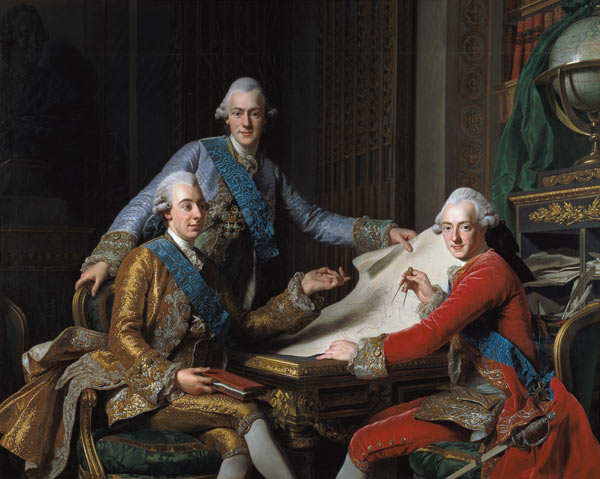 King Gustav III of Sweden (1746-92) and his Brothers van Alexander Roslin