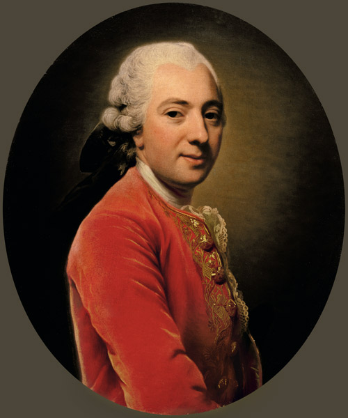 Portrait of a Man in a Red Caftan van Alexander Roslin