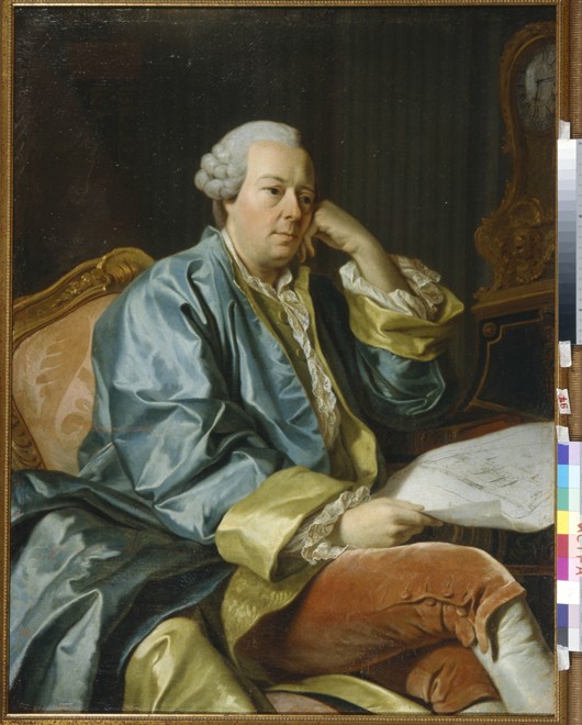 Portrait of Ivan Ivanovich Betskoi (1704-1795) van Alexander Roslin