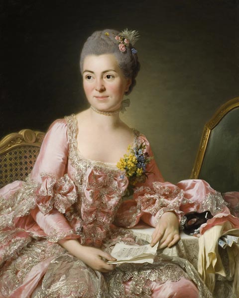 Portrait of Marie-Suzanne Giroust, Madame Roslin (1734-1772) van Alexander Roslin