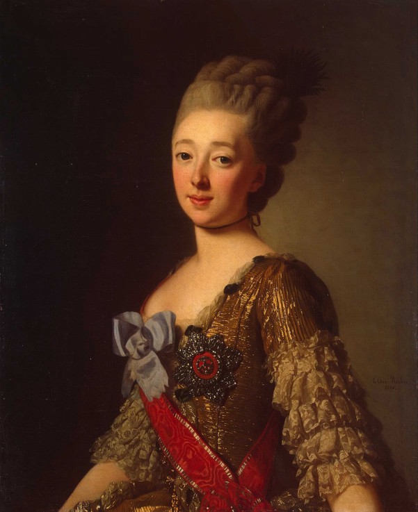 Portrait of Grand Duchess Natalia Alexeyevna of Russia (1755-1776), Princess Wilhelmina Louisa of He van Alexander Roslin