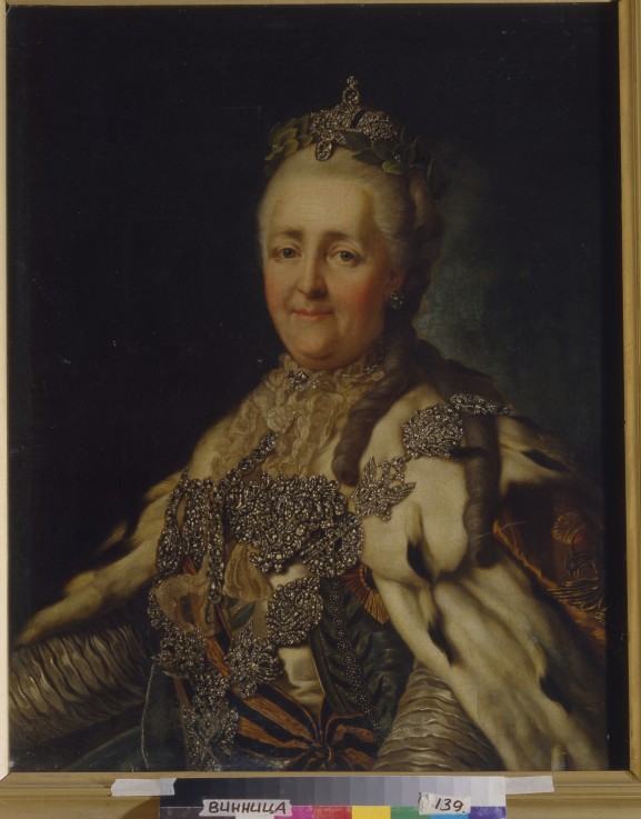 Portrait of Empress Catherine II (1729-1796) van Alexander Roslin