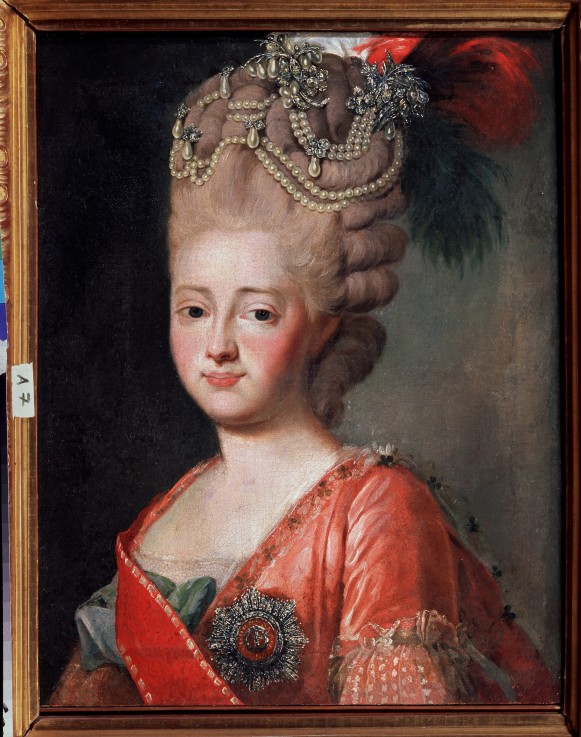 Portrait of Empress Maria Feodorovna (Sophie Dorothea of Württemberg) (1759-1828) van Alexander Roslin