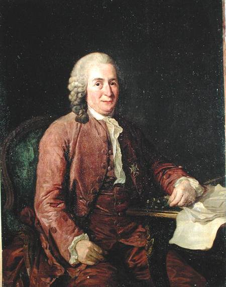 Portrait of Carl von Linnaeus (1707-78) van Alexander Roslin