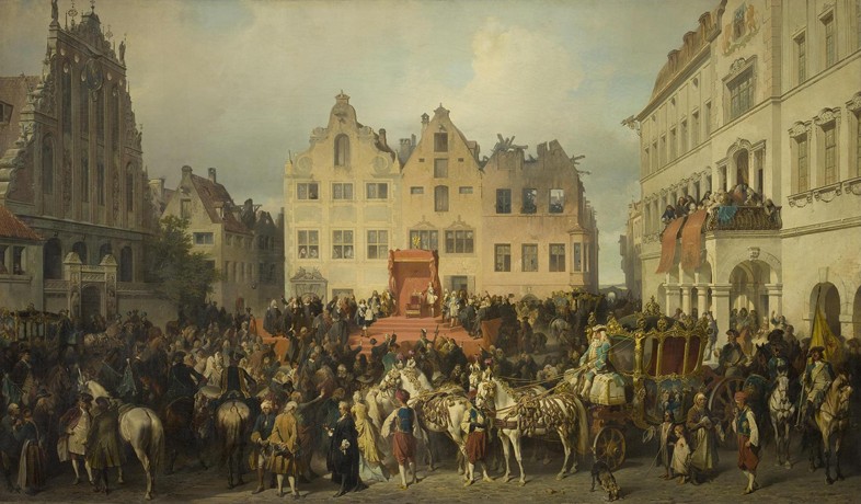Riga swearing allegiance to Peter the Great, 1710 van Alexander von Kotzebue