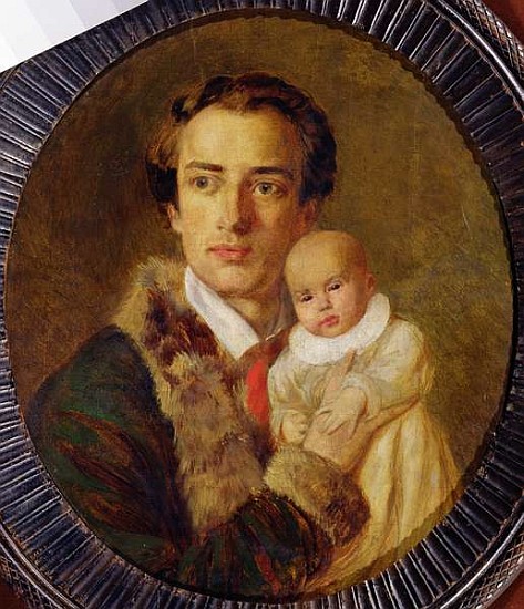Portrait of Alexander Herzen with his son van Alexander Lavrentievich Vitberg