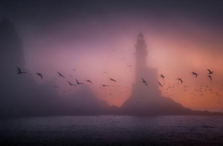 The predawn lighthouse...