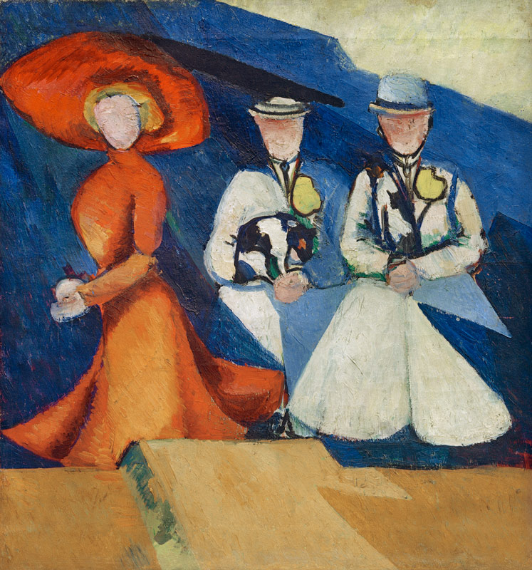 Three female figures, 1909-1910 van Alexandra Exter