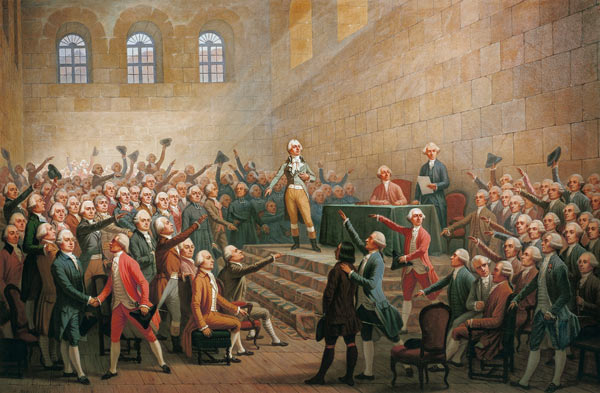 Assembly of the Three Orders of the Dauphin, received at Vizille Castle by Claude Perier (1742-1801) van Alexandre Debelle