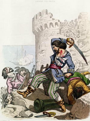 The Chevalier de Gramont, from 'Histoire des Pirates' by P. Christian, engraved by A. Catel, 1852 (c van Alexandre Debelle