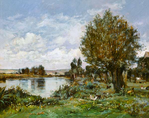 Rural river scene van Alexandre Defaux