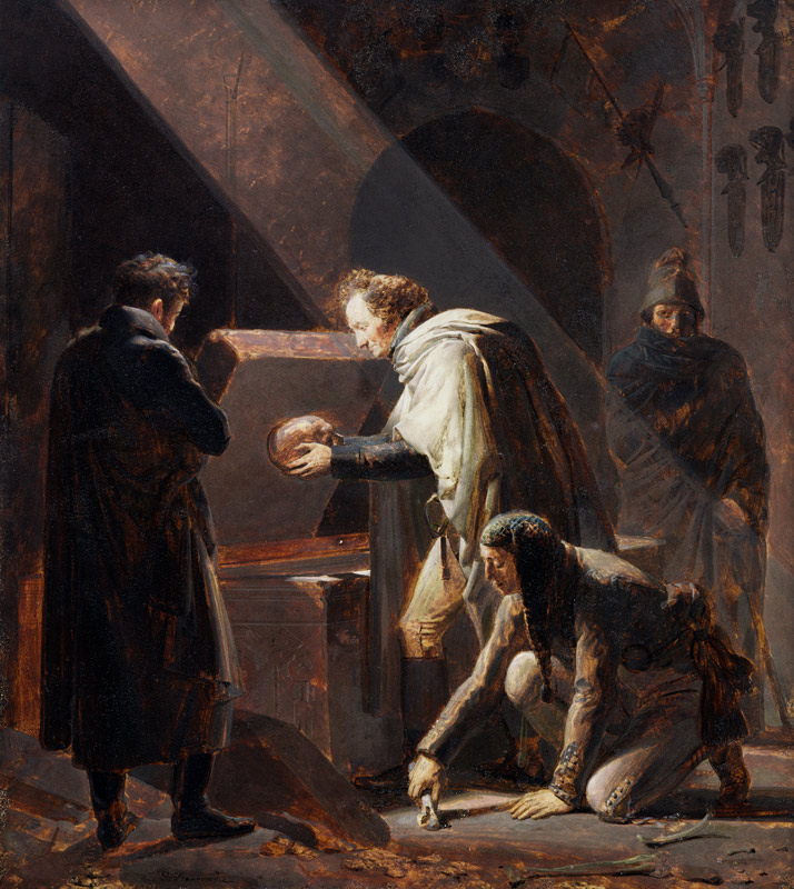 Dominique Vivant Denon (1747-1825) Replacing the bones of Le Cid in his Tomb van Alexandre Evariste Fragonard