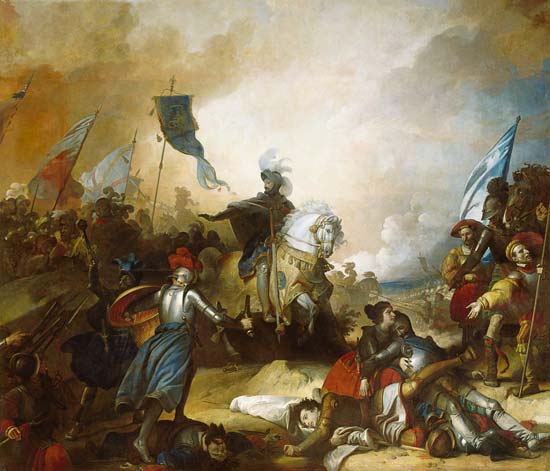 The Battle of Marignan, 14th September 1515 van Alexandre Evariste Fragonard