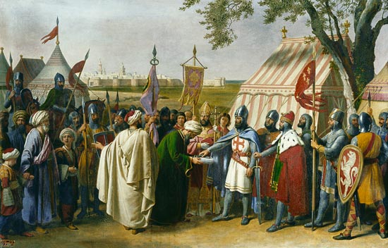 Count of Tripoli accepting the Surrender of the city of Tyre in 1124 van Alexandre-Francois Caminade