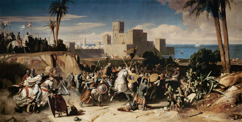 The Taking of Beirut by the Crusaders in 1197 van Alexandre Jean-Baptiste Hesse