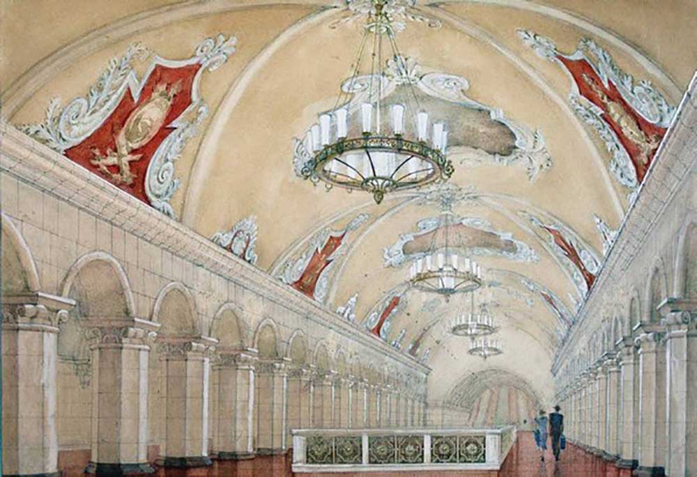 Project for the Komsomolskaya Metro station van Alexei Wiktorowitsch Schtschussew