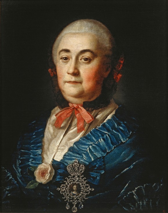 Portrait of Anastasia Izmaylova (1703-1761) van Alexej Petrowitsch Antropow