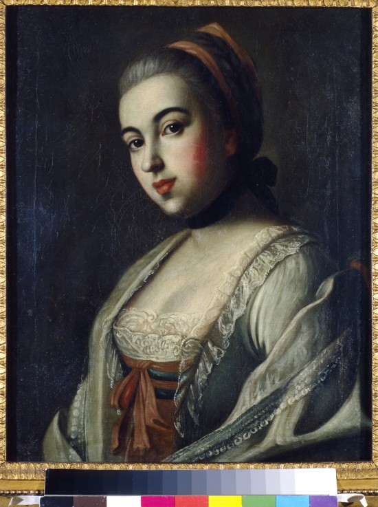 Portrait of Countess Anna Vorontsova (1743-1769) van Alexej Petrowitsch Antropow