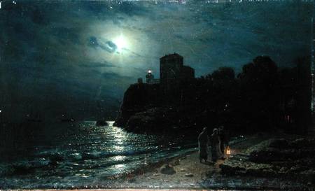Moonlight on the Edge of a Lake van Alexej Savrasov