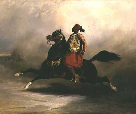 Nubian Horseman at the Gallop van Alfred Dedreux