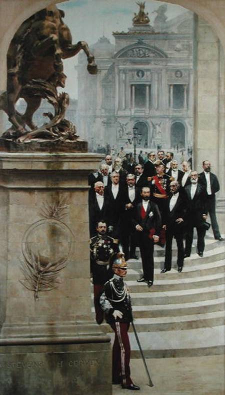 President Sadi Carnot (1837-94) and his Government in Front of the Opera de Paris, from the panorama van Alfred Gervex