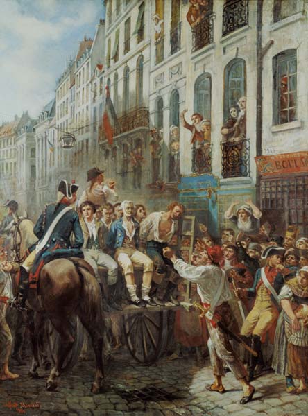 Robespierre (1758-94) and Saint-Just (1767-94) Leaving for the Guillotine, 28th July 1794 van Alfred Mouillard