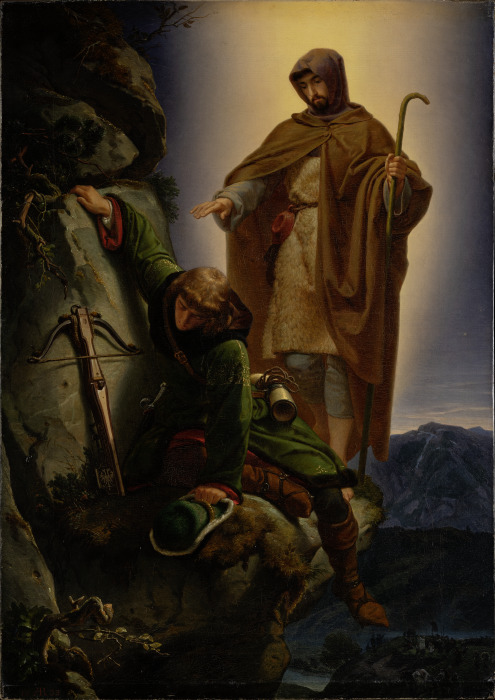 A Guardian Angel Rescuing Emperor Maximilian from the Martinswand van Alfred Rethel